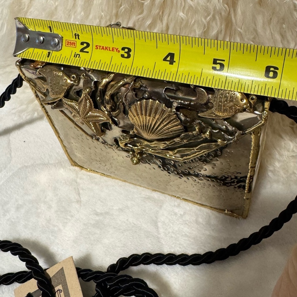 Lunacy Designs Vintage Handmade Artisan Mixed Metal Sea Life Themed Bag 1980s - Picture 13 of 17